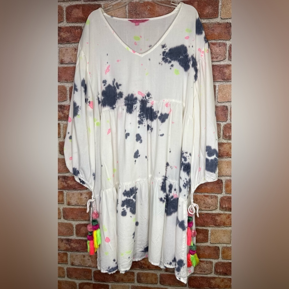 Simply Southern Tie-Dye Tunic with Tassels sz L